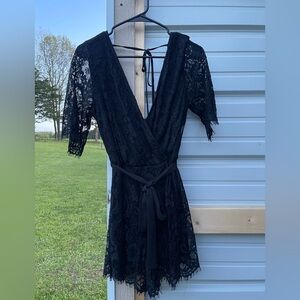 Elegant Black Lace Romper